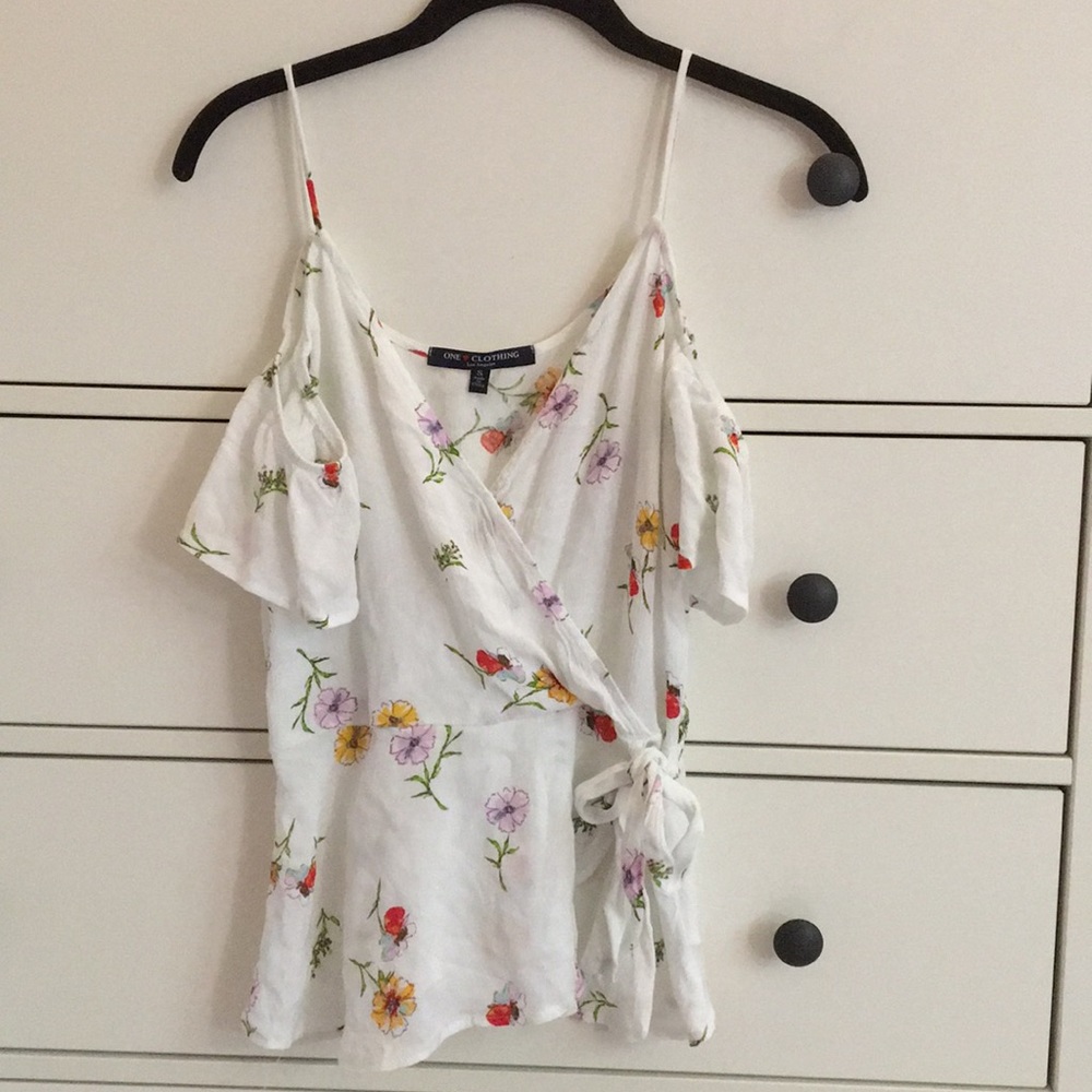 Floral wrap tank top